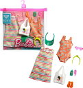 Mattel - Barbie Storytelling Fashion Inspired by Roxy Pack, Striped Dress, Roxy Swimsuit Beach-Themed Accessories