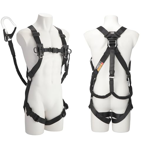 タジマ 新規格安全帯 セフハーネス フルハーネス蛇腹ダブルランヤードセット品 A4SFBJR-WL4BK 130kg対応 スチール 黒 国内生産 2ヵ所のセフで道具を着脱 新設計の縦ベ
