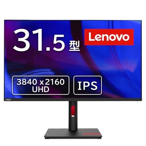 Lenovo ThinkVision T32p-30 モニター 31.5インチ UHD(4K)100%sRGB / 95%DCI-P3 / Type-C 90W給電対応 IPS液晶 非光沢 VESA対応 USB 3.2 HDMI DP Type-Ax4 63D2GAR1JP