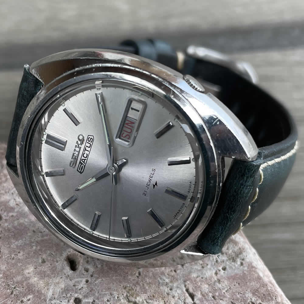 【中古品】【OH済み】SEIKO/セイコー 5ACTUS/5アクタス 21石 Cal.7019 キャリバー 機械式 自動巻き腕時計 精工舎亀戸工場/SS 1970年 11月製造品 動作確認済み クリーニング/ケース 風防磨き アンティークウォッチ 中三針 イタリアンレザーベルト付き メンズウォッチ