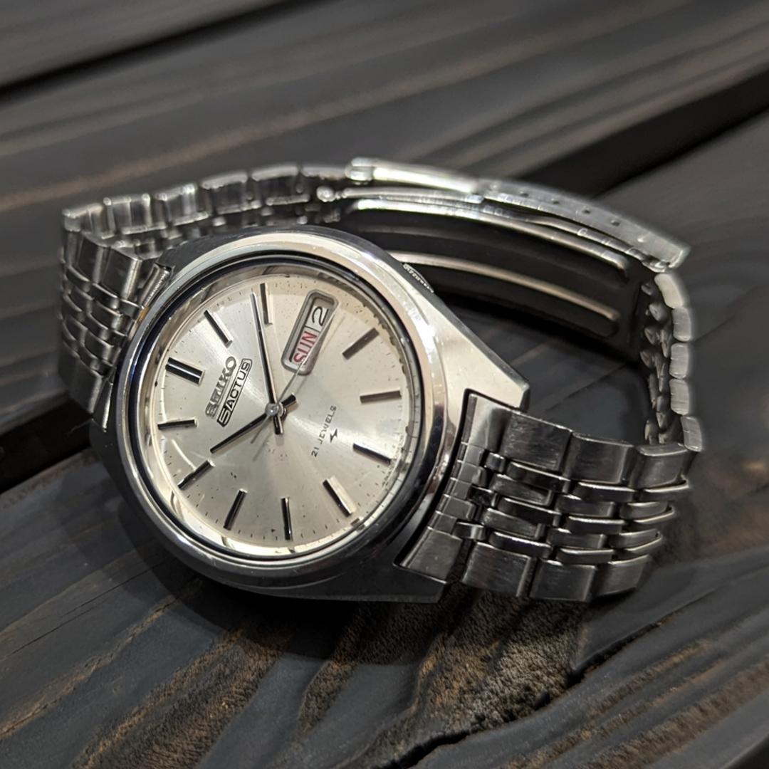【中古品/美品】【OH済み】SEIKO/セイコー ACTUS/アクタス 21石 Cal.7019 キャリバー 機械式 自動巻き腕時計 精工舎亀戸工場/SS 19...