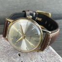 【中古品】【OH済み】CITIZEN/シチズン Deluxe/デラックス 19石 間接中三針式 機械式 手巻き時計 1960年製造 動作確認済み クリーニング/ケース/風防磨き済み アンティークウォッチ 中三針 イタリアンレザーベルト付き