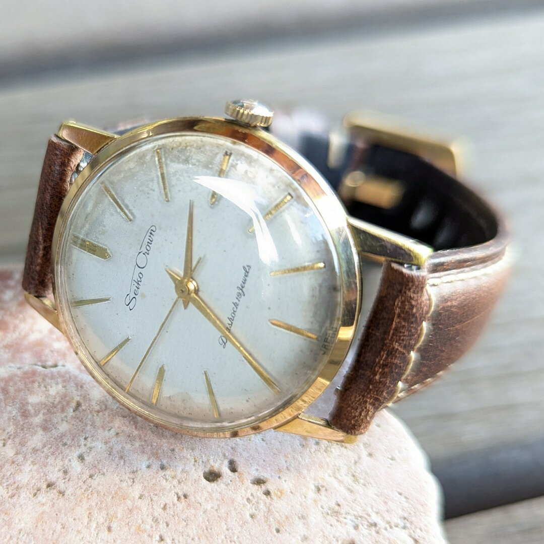 【中古品】【OH済み】SEIKO/セイコー Crown/クラウン ゴールド 14036 19石 Cal.560キャリバー 機械式 手巻き時計 精工舎諏訪工場 1...