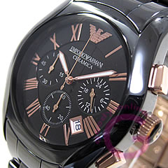 EMPORIO ARMANI （エンポリオ アルマーニ） AR1410 CERAMICA／セラミカ セラミック クロノグラフ ブラック メンズウォッチ 腕時計