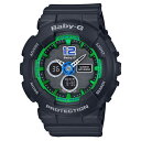 【並行輸入品】 CASIO BABY-G カシオ ベビーG BA-120-1B/BA-120-1B アナデジ ブラック×グリーン レディース 腕時計 BA-120-1BJF/BA120-1BJF