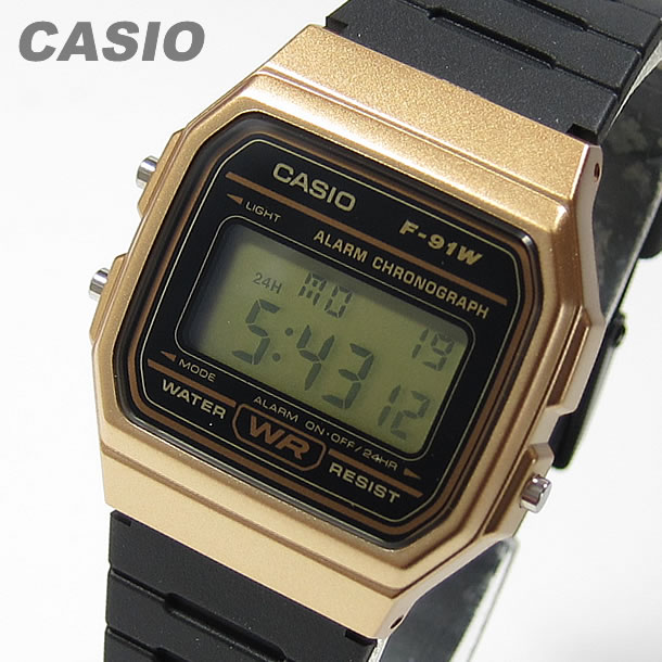 CASIO カシオ F-91WM-9A/F91WM-9A ベーシック デジタル ブラック/ゴールド キッズ 子供 かわいい メンズ/ユニセックス チープカシオ チプカシ 腕時計 【あす楽対応】