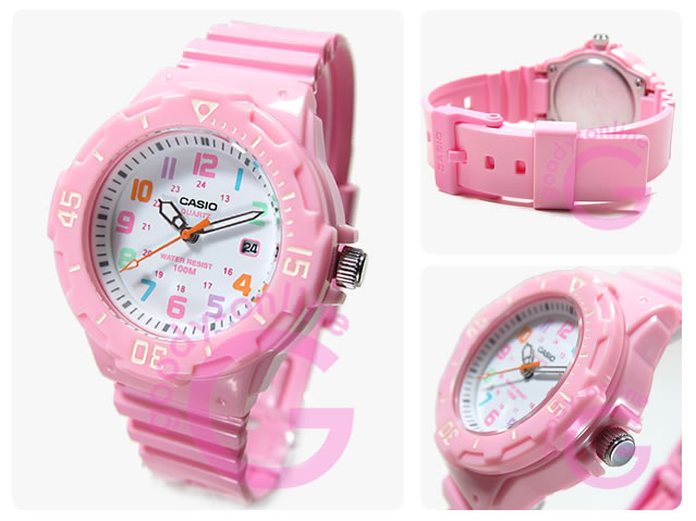 【メール便送料無料】 CASIO カシオ LRW-200H-4B2/LRW200H-4B2 スポーツギア ミリタリーテイスト ピンク マルチカラー キッズ 子供 かわいい レディース チープカシオ チプカシ 腕時計