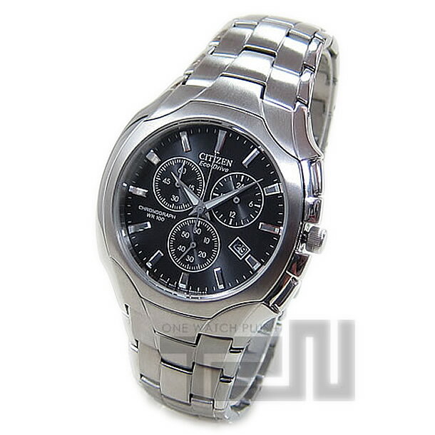 【残り1点】CITIZEN (シチズン) AT0880-50E Eco-Drive/エコドライブ クロノグラフ ブラックダイアル メタルベルト メンズウォッチ 腕時計