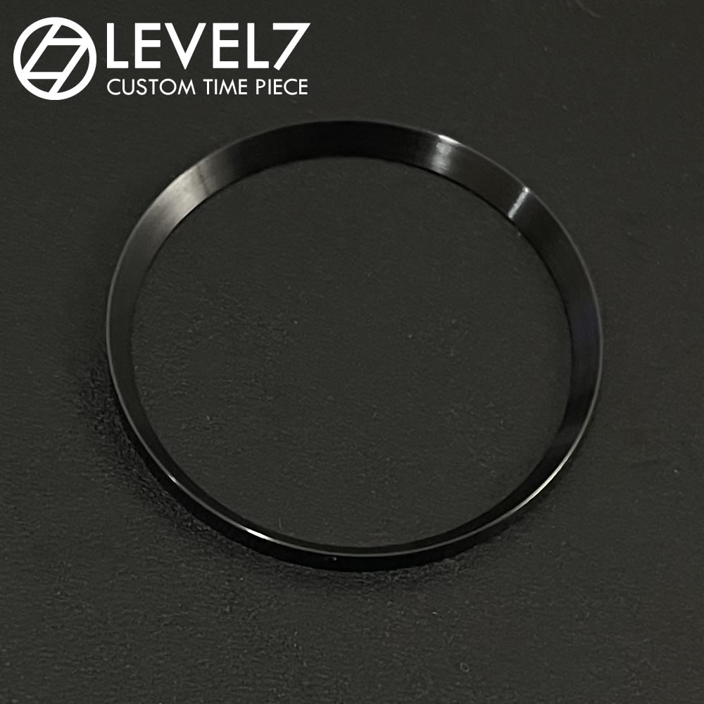 【チャプターリング】【CR-BKBR】316Lステンレス製 サテン加工/ブラッシュ 艶なしブラック インデックスなし カスタム用パーツ LEVEL7