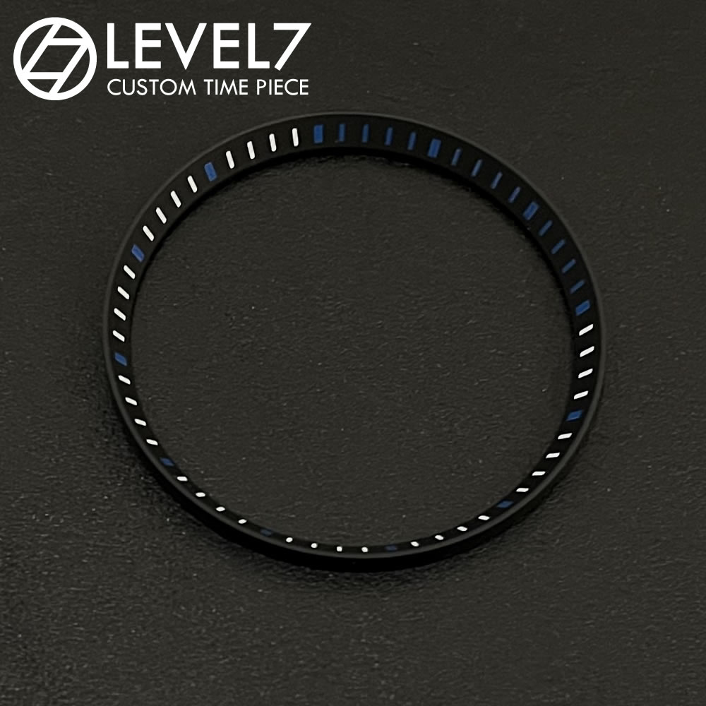 【チャプターリング】【CRIN-BKBLQ】 艶消しブラック ホワイト×ブルーインデックス カスタム用パーツ LEVEL7