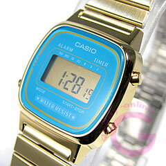 CASIO カシオ シンプルデジタル LA-670WGA-2/LA670WGA-2 ゴールド ブルー キッズ 子供 かわいい レディース チープカシオ チプカシ 腕時計
