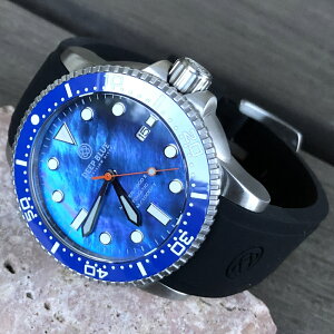 DEEP BLUE（ディープブルー）ダイバーズウォッチ MASTER 1000 II 44MM 30気圧防水 SEIKO 自動巻きムーブメント セラミックべセル ブルーパールダイヤル M1KBKMOP 腕時計