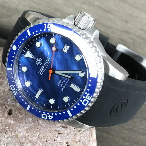 DEEP BLUE（ディープブルー）ダイバーズウォッチ DIVER 1000 II 40MM 330M/30気圧防水 SEIKO 自動巻きムーブメント セラミックべセル ビンテージ ブルーダイアル DVR402BLMOP 腕時計