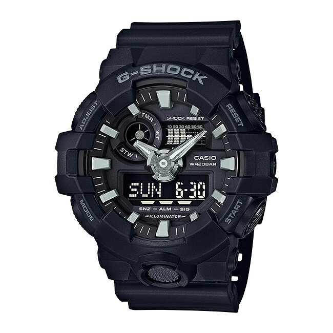  CASIO G-SHOCK カシオ Gショック GA-700-1B/GA700-1B ベーシック アナデジコンビ ブラック スーパーイルミネーター メンズウォッチ 腕時計 