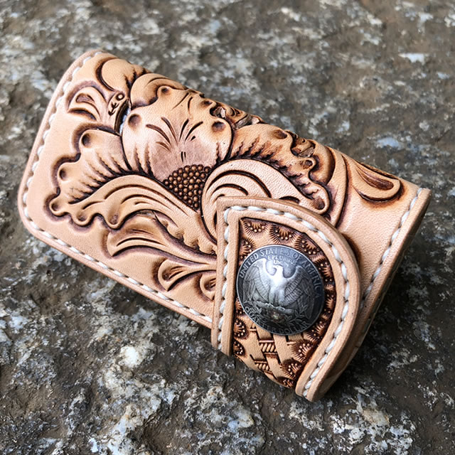 KEY CASE/キーケース 4連 Amiet/アミエット社製 キーホルダー 手縫い バスケット＆フラワー 透かし フィリグリーカービング イタリアンレザー/ヌメ革 ダイヤモンドパイソン ハンドメイド 日本製 kc-h001ffb2　LEVEL7