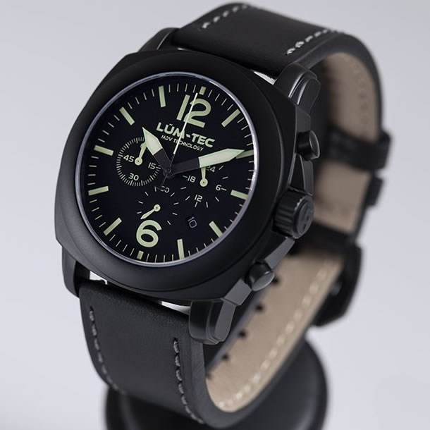 【100本限定生産】LUM-TEC/LUMTEC（ルミテック） M72-S 40mm クロノグラフ Miyota FS20Jムーブメント採用 チタンカーバイドPVD ブラック メンズウォッチ 腕時計