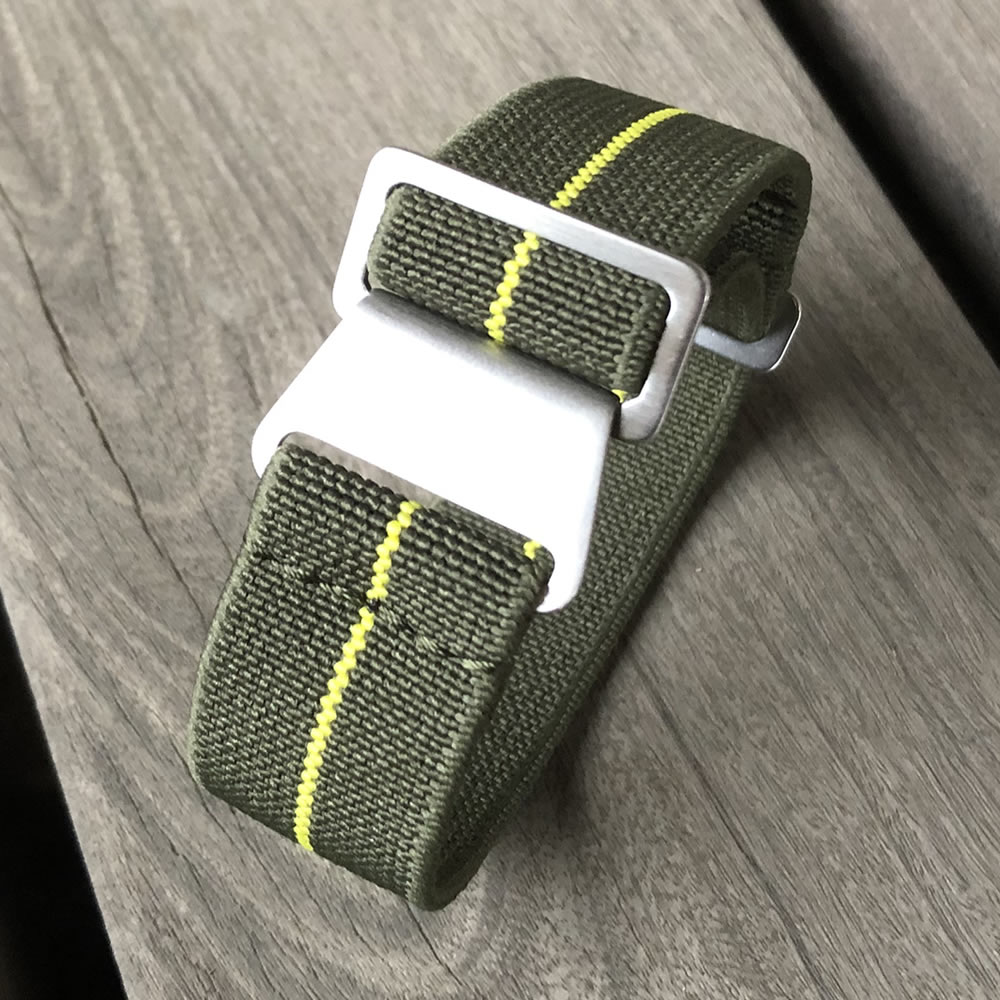 ELASTIC STRAP フランス軍でお馴染み 伸縮性ナイロンベルト 単色 ミリタリー 腕時計用替えベルト EL0LINE LEVEL7 2