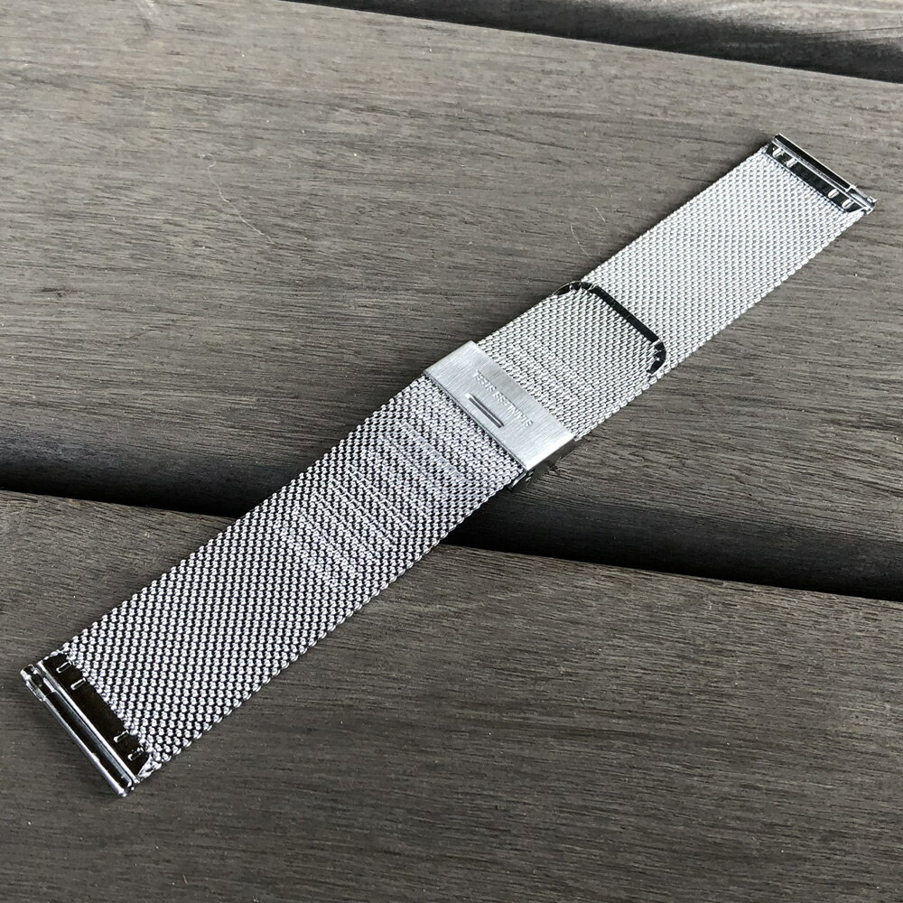 LEVEL7 ステンレスメッシュベルト T2N-05W-SS 細み約0.5MMワイヤー使用 シルバー 腕時計用 替えベルト