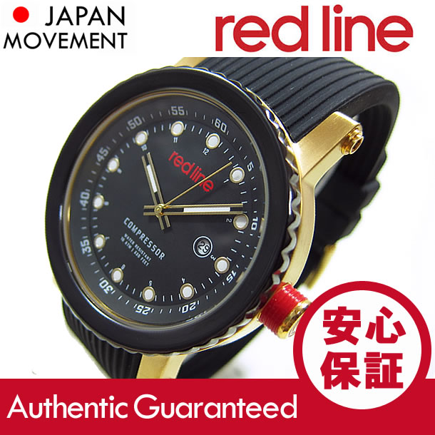 REDLINE（レッドライン） 18002-YG-01Compressor／コンプレッサー ラバーベルト ブラック×イエローゴールド メンズウォッチ 腕時計【あす楽対応】