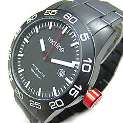 RED LINE（レッドライン） 50045-BB-11 Mileage／マイレージ 自動巻き メタルバンド ブラック ホワイトインデックス メンズウォッチ 腕時計
