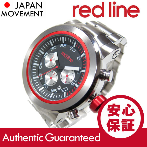 RED LINE（レッドライン）50050-11-RDS Torque Sport／トルクスポート クロノグラフ メタルベルト ブラック×レッド メンズウォッチ 腕時計