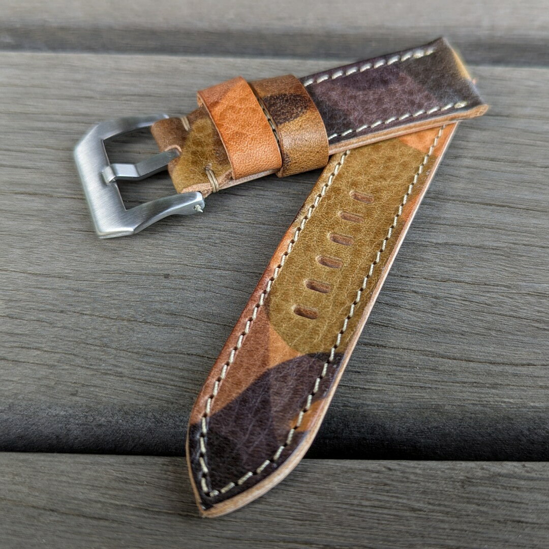 ク*ん様 エレファント　レザー 時計ベルト 茶色、 ラグ幅22/20mm エレファントレザー 時計ベルト 茶色、 ラグ幅22/20mm