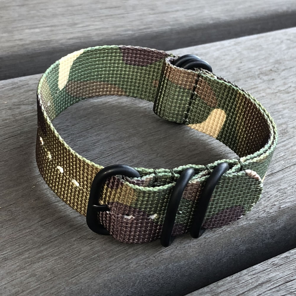  T2N Strap T2Nストラップ CHZ-5PCAMO 5RING PVD プレミアムナイロン レギュラーサイズ ストラップバンド カモフラ/迷彩柄 替えベルト ミリタリー 腕時計用