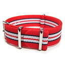 【280MM/20MM NATOベルト】 T2N Strap T2Nストラップ AN20NT-4WH2RD ホワイトストライプ/レッド NATOナイロンベルト 高級ナイロンストラップ 4RING ミリタリーテイストの腕時計用 替えベルト NATOストラップ【あす楽対応】