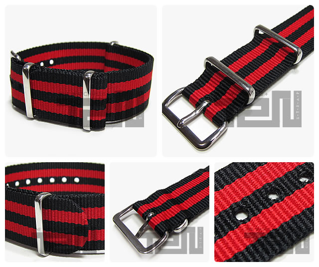 【20MM NATOベルト】 T2N Strap T2Nストラップ CH20NT-4RD2 4RING NATO ナイロン ストラップバンド レッドストライプ 替えベルト ミリタリー 腕時計用 【あす楽対応】