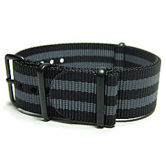  T2N Strap T2Nストラップ CH20NTPVD-4GY2 4RING ブラックPVD NATO ストラップバンド ボンドグレーストライプ 替えベルト ミリタリー 腕時計用 