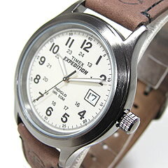 TIMEX （タイメックス） T498709J EXPEDITION METAL FIELD／エクスペディション メタル フィールド レザーベルト ブラウン 輸入品 メンズウォッチ 腕時計