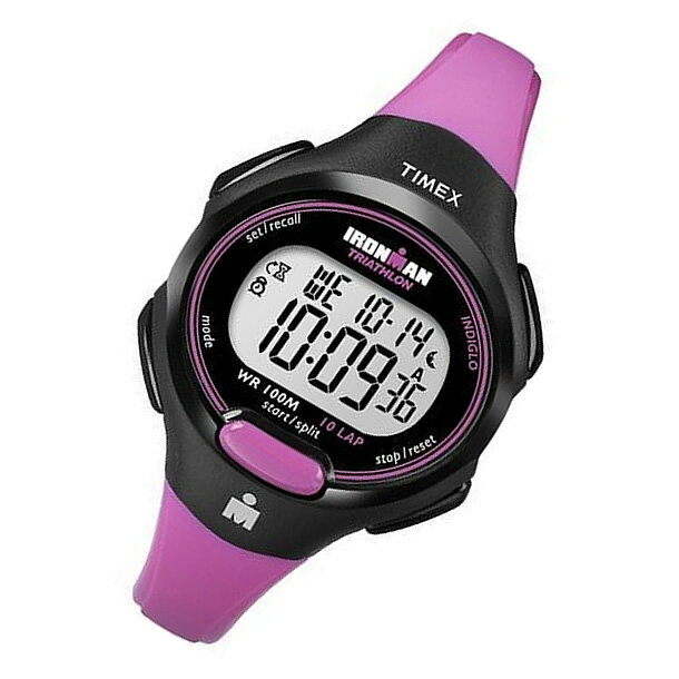 TIMEX （タイメックス） T5K5259J IRONMAN 10-LAP MIDSIZE／アイアンマン 10ラップ ミッドサイズ ラバーベルト ピンク×ブラック 輸入品 レディースウォッチ 腕時計 【あす楽対応】