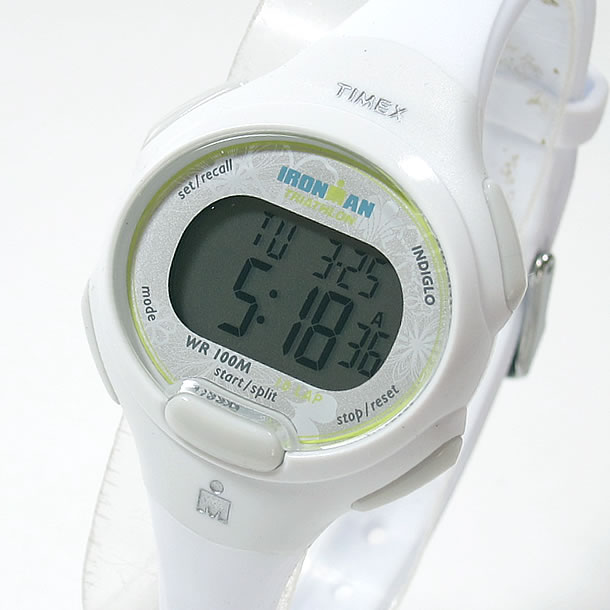 TIMEX （タイメックス） T5K606 IRONMAN 10-LAP MIDSIZE／アイアンマン 10ラップ ミッドサイズ ラバーベルト ホワイト 輸入品 レディースウォッチ 腕時計【あす楽対応】