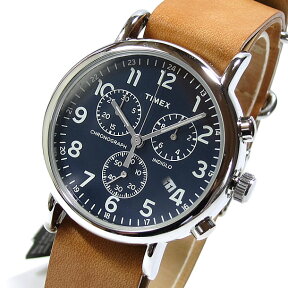 TIMEX （タイメックス） TW2P62300 Weekender／ウィークエンダー セントラルパーク クロノグラフ レザーベルト ブルーダイアル メンズウォッチ 腕時計