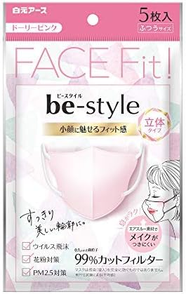 【★〜スーパーSALE限定10%オフ〜★さらに最大2000円オフクーポン配布中！】送料無料 12種から選べる5袋セットbe style ビースタイル レディースマスク 小顔に見える バイカラーデザイン ひんやり接触冷感 UVカット 花粉対策 立体構造