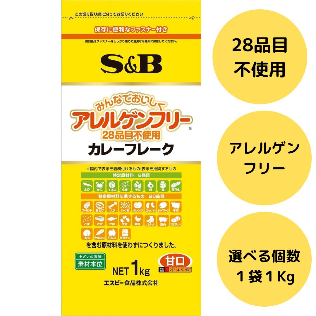 エスビー食品 アレルゲンフリー カレーフレークN 甘口 1kg 業務用 28品目不使用 特定原材料不使用 小麦・卵・乳 不使用 アレルギー対応 無添加 フレークタイプ カレー ルウ 甘口カレー お子様にもやさしい 家庭用 アレルギー配慮食品 まとめ買い お徳用 安心品質 日本製 S&Bのサムネイル
