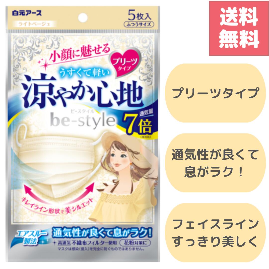 ひんやり涼しい着け心地で夏の不快感を軽減。小顔見えを叶えるプリーツ形状と、肌になじむライトベージュが上品に映える女性用マスク。息がしやすく耳にもやさしい快適設計です。