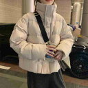アウター コート ジャケット シャンパー 上着 ダウンコート ショート丈 袖あり 長袖 襟付き スタンドカラー ワイド もこもこ ファスナー ポケット 前開き ベルクロ 厚手 シンプル かっこいい 大人女子 こなれ感 メンズライク ボーイッシュ スポーティー個性的 送料無料(4)