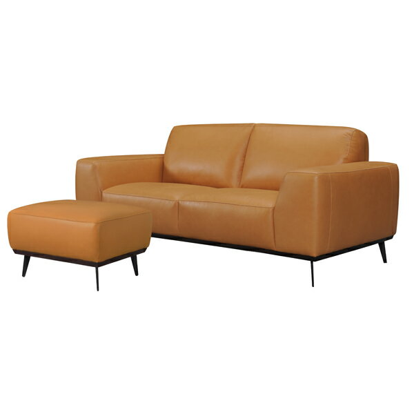 マスター オットマン W70×D62×H44 ( 木フレーム Sバネ ウィービングベルト 本革 スチール(粉体塗装) オットマン 1人掛け 1人用 ソファ ソファー チェア 足置き 本革 革 レザー スチール スタイリッシュ 高級感 上品 上質 ミッドセンチュリー ステッチ おしゃれ )