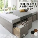 ベッド ベッドフレーム マットレス付き フィッツ 木製 収納付きベッド 引き出し付き ヘッドレス 薄型スタンダードポケットコイルマットレス付き ハイタイプ 引き出し2杯 シングル(3)