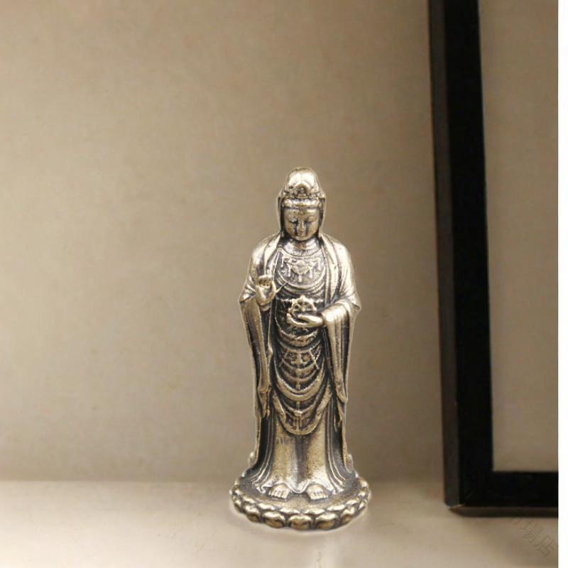 重たい像 金属製　【m313 仏像　観音様　観音菩薩 金属製　金属工芸　観音像】 楽天市場】観音菩薩 金属製の通販
