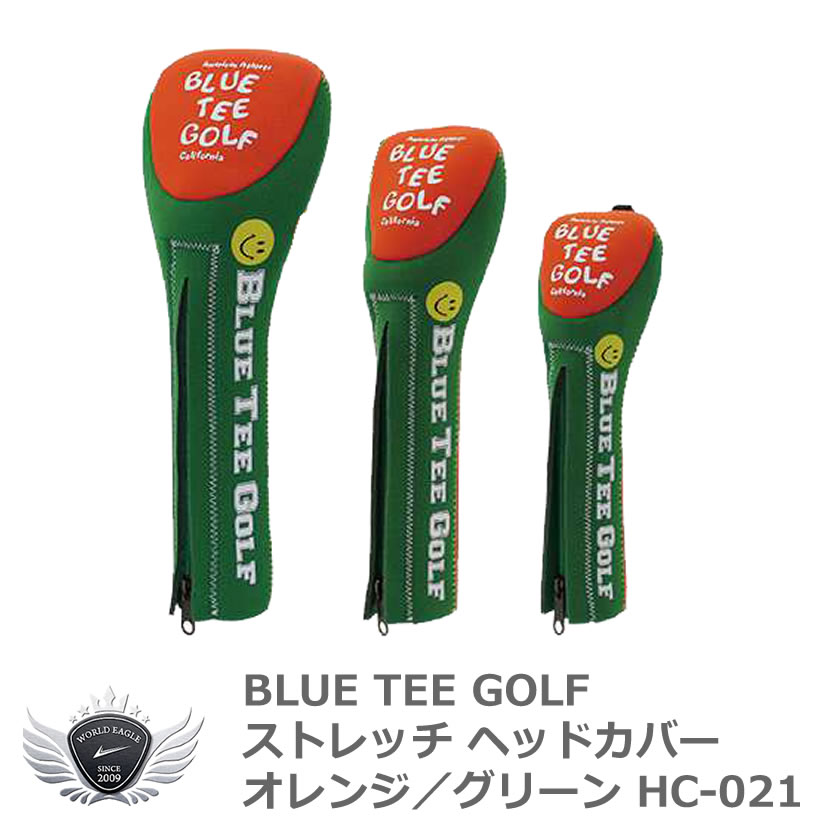 BLUE TEE GOLF ブルーティーゴルフ ストレッチヘッドカバー オレンジ／グリーン HC-021