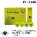 ゴルフ用品 ラウンド用品 ゴルフボール キャスコエース kascoAce ゴルフボール イエロー 12球入り イエロー 【IR】