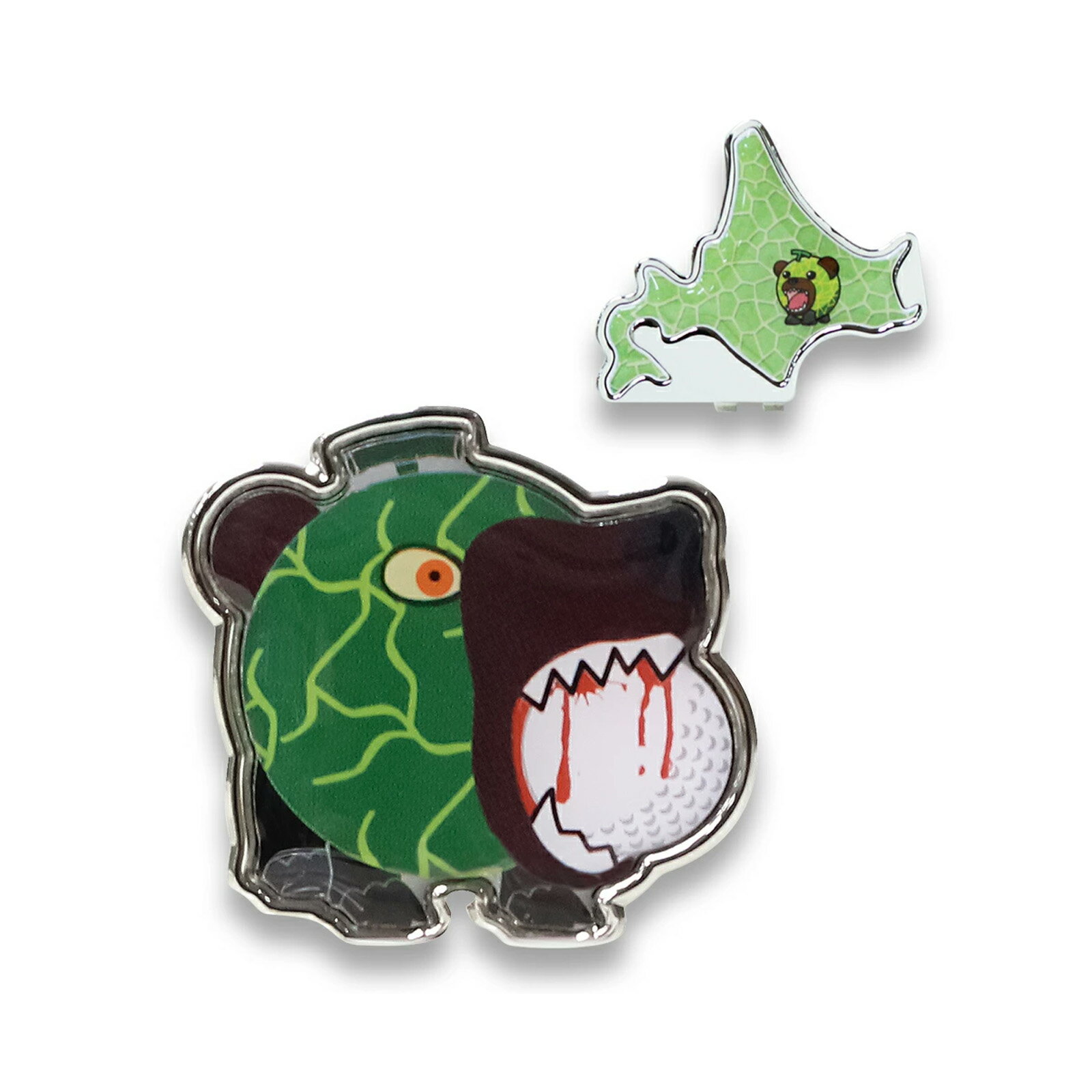 ゴルフ キャップ 取付 恐怖のメロン熊 クリップマーカー MK0387 【IR】