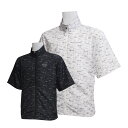 シャツ ポロシャツ Tシャツ スポーツ ファウンダースクラブ メンズ メッセージプリント 総柄 半袖 フルZIPブルゾン 【IR】(4)