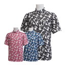 シャツ ポロシャツ Tシャツ スポーツ ファウンダースクラブ メンズ ヤシの葉プリント 総柄 半袖 ボタンダウンシャツ 【IR】