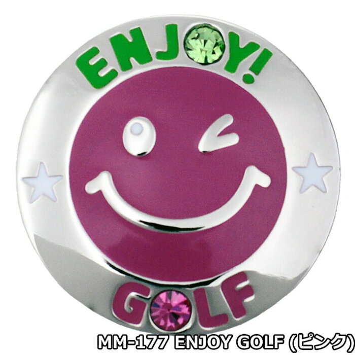 WINWIN STYLE ウィンウィンスタイル メガマーカー ENJOY GOLF ピンク スワロフスキークリスタル付き MM-177