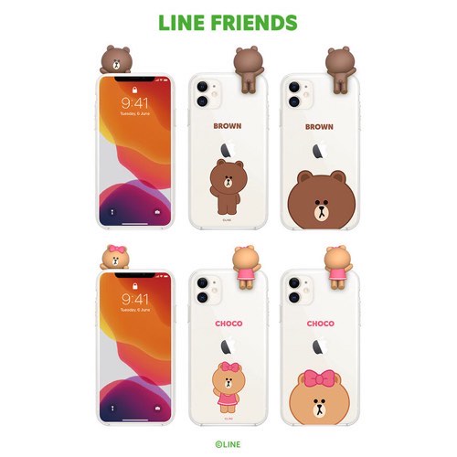 2020 新型 iPhone 12 miniiPhone 12 Pro / 12iPhone 12 Pro MaxLINEFRIENDS Figure BASIC CLEAR SOFT ケース カバーソフトケース アイフォン ラインフレンズ コニー ブラウンKCE-CSB031 スマホ…