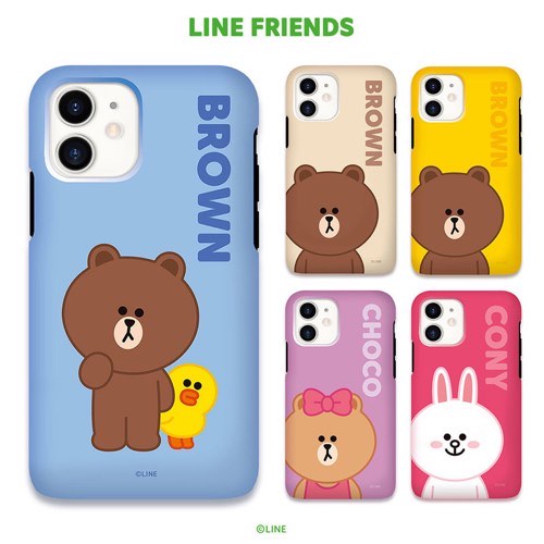 2020 新型 iPhone 12 miniiPhone 12 Pro / 12iPhone 12 Pro MaxLINEFRIENDS BASIC DUAL GUARD ケース カバーソフトハードケース アイフォン ラインフレンズ コニー ブラウンKCE-CSB035 スマホ スマートフォン docomo au softbankRoa 4570047540334