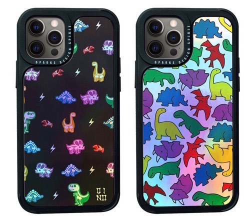 2020 新型 iPhone 12 miniiPhone 12 Pro / 12Dparks TWINKLE COVER ザウルスパターンホログラムのイラス キラキラ光る ケース カバーセミハードケース アイフォンDS19767i12 スマホ スマートフォン docomo au softbankRoa 4589753087675